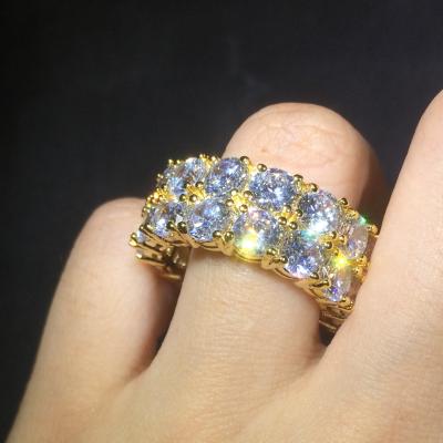 China Tennis Ring Fashion Women Men Jewelry Hip Hop Zircon Jewelry Rings Bling Hip Hop for sale