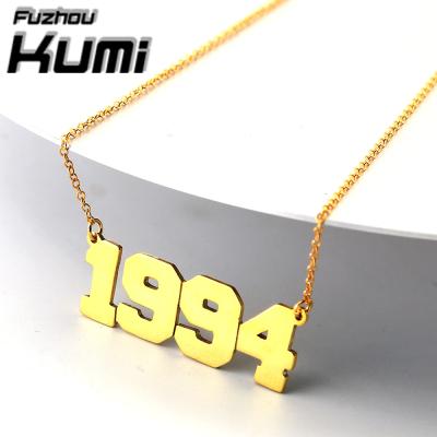 China CLASSIC Number Necklace Women Jewelry Wholesale 14K Gold Custom Pedant Necklaces for sale