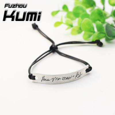 China Custom Handwriting Engraved Bracelet Custom Engraved Jewelry For Man 925 Sterling Custom Handmade Jewelry for sale