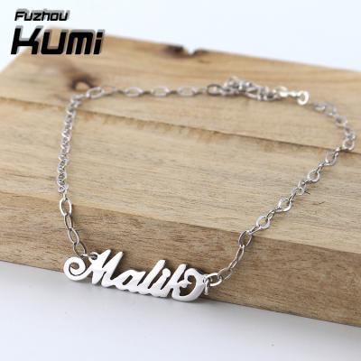 China Mesh Bracelet Fashion Beach Accessories Jewelry Silver Name Anklet For Women for sale