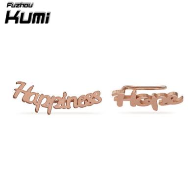 China Cute Wholesale Custom DIY Name Mounted Personalized Gold Name Earring for sale