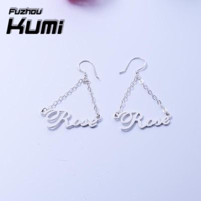 China Dangle Earring Set 925 Sterling Silver Hook Earring Name Personalized Fashion Women Jewelry for sale