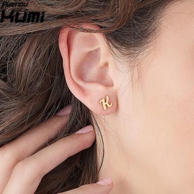 China Wholesale Customized Personal Name 14k Gold Earrings From China Custom Factory Customized Earring for sale