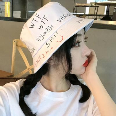 China Character street hip-hop fisherman hats summer graffiti basin hat trend sunshade suncap disigner bucket hat unisex for sale