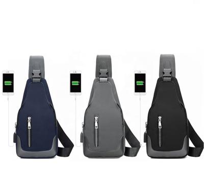 China External USB Interface Cross - Casual Body Man USB Charging Multifunctional Oxford Chest Bag Anti-theft USB Backpack Sling Nylon Handbag Shoulder Bags for sale