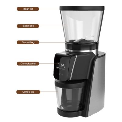 China Most Popular Eco-friendly Household Coffee Grinder Stainless Steel Electric Coffee Grinder Zero Retention Conical Burr Coffee Grinder for sale