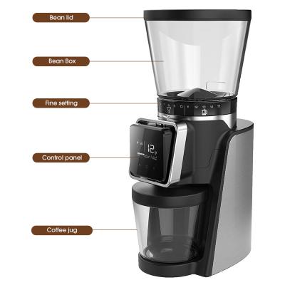 China Eco-friendly Conical Burr Home Commercial Electric Coffee Bean Grinder Electric Coffee Bean Grinder Stainless Steel Coffee Grinder for sale