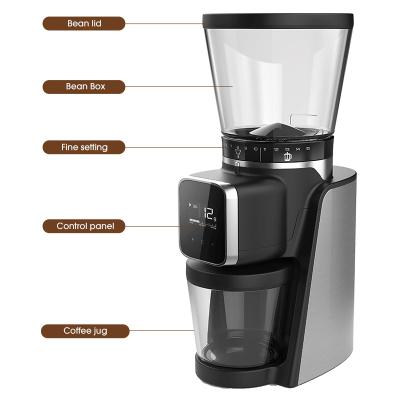 China Eco-friendly Stainless Steel Conical Coffee Grinder 40mm 180W Conical Burr Coffee Grinder With 34 Settings Conical Burr Coffee Grinder Grinder for sale