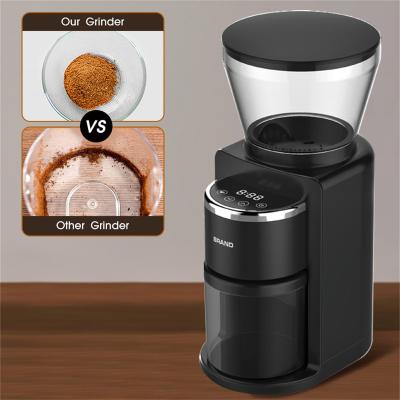 China Digital Control Home Coffee Bean Grinder 180W Eco-friendly Black Coffee Grinder 110v 220v Burr Electric Coffee Mill Conical Machine for sale