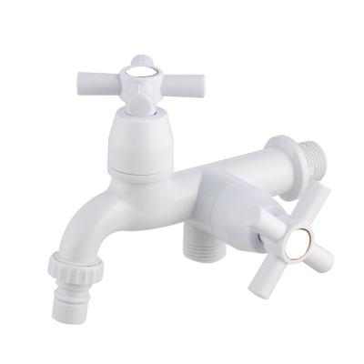 China Double Handle ABS Bibcock Water Faucet Plastic Faucet Washing Machine Star Bibcock Faucet for sale