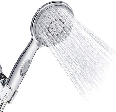 China Without Diverter Hand Held Shower Head On/Off Switch In Chrome Plated Water Saving 5 Spray Shower Head for sale