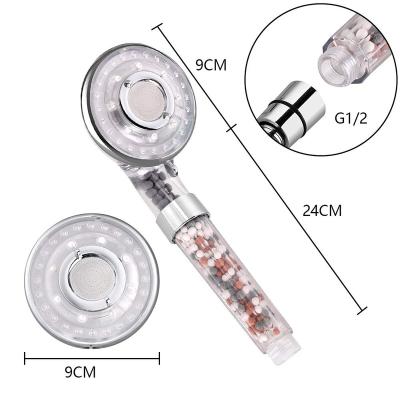 China No Diverting Ionic Filtration Color Changing LED Adjustable Shower Head 7 Spray Shower Head for sale