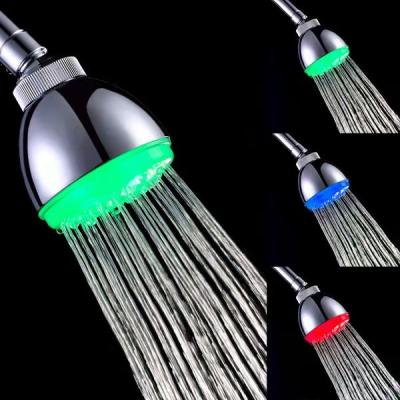 China Without Switch 3 Color Light Changing Temperature Control Water Saving High Pressure Shower Head for sale