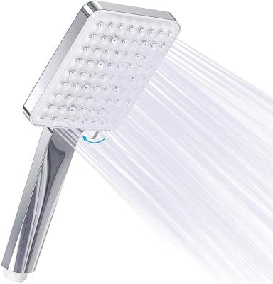 China Without Diverter Square 6 Jet Function High Pressure Water Saving Hand Shower Head for sale