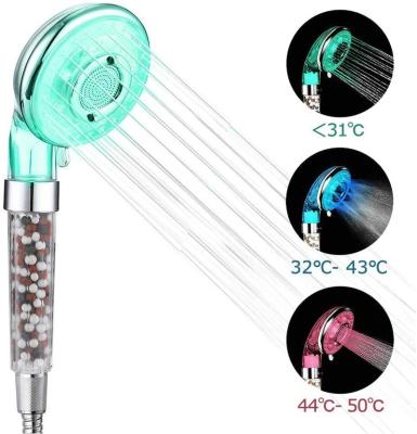 China Non-Diverting LED Filtration High Ionic Showerhead 200% 40% Pressure Water Saving With 7 Spray Shower Head for sale