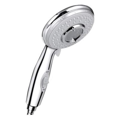 China Without Diverter Hand Held Shower Head High Pressure On/Off Switch In Chrome Plated Water Saving 5 Spray Shower Head for sale