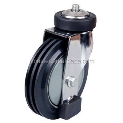 China Low Noise Factory Purchasing 5 Inch Trolley Caster Swivel Threaded Stem PU Elevator Wheel for sale