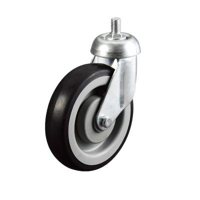 China PIVOT Factory Price Industry Midum Duty 5 Inch Swivel Wire Stem TPR Trolley Cart Caster Soft Shopping Wheel for sale