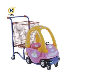 China Updated Shopping Trolley Cart Eco-friendly Metal Kids Cart With Toy Car for sale