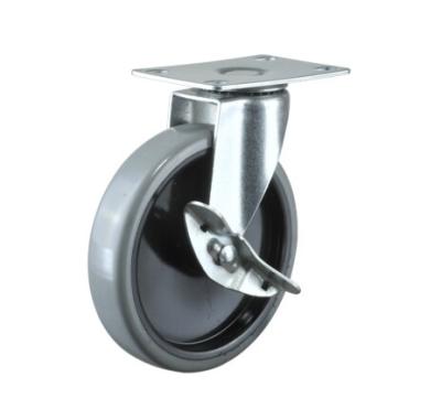 China Swivel 5inch Pneumatic Rubber Caster With Axle Brake For Industry Caster Wheel for sale