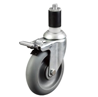 China Low Noise Factory 5 Inch Swivel APP TPR Medium Duty Industrial Caster Wheel With Brake for sale