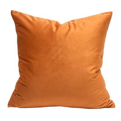 China Nondisposable Luxury Orange Sheer Back Room Pillow Cushion Bedside Cotton Suede Light Bed Living Room Sofa Double Sided Orange Nondisposable Sample Pillow for sale