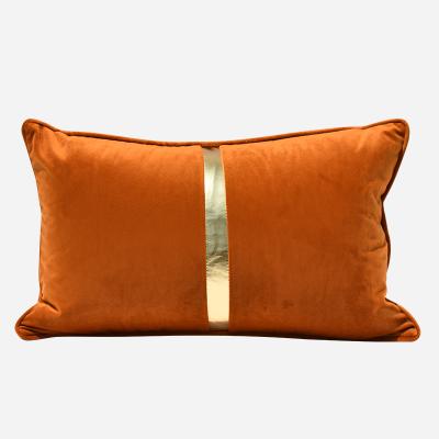 China Modern Chinese Orange Gold Waist Pillow Case Bed Splicing Nondisposable Room Pattern New Long Product Sofa Soft Cushion Bag Nondisposable for sale