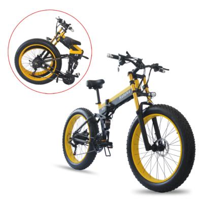 China New 26 Inch Aluminum Alloy Folding Electric Bicycle 48V Lithium Battery Assisted Folding Electric Bicycle 27 Speed for sale