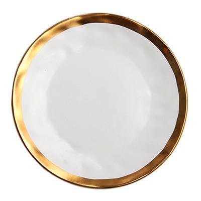 China 8/10inch wholesale china luxury Phnom Penh white porcelain plates set ceramic tableware dinnerware for sale