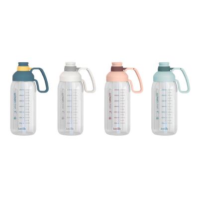 China 1.8L/64oz BPA FREE Tritan Portable Motivational Plastic Outdoor Sports Water Bottle With Straw Time Maker for sale