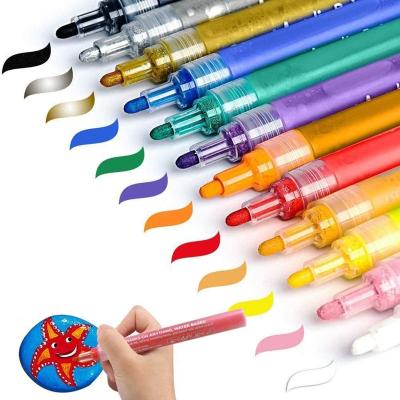 China Acrylic Paint ZSCM Glass Painter, 1-2mm Tip Nylon Water Based Permanent Marker Pens for sale