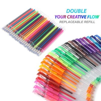 China ZSCM Glitter Stationery 24 Color Gel Pen Set Include Gel Pen Refills Color Gel Ink Pen With PVC Packing for sale