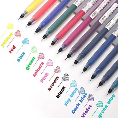 China ZSCM 12 Color Gel Pen Set 0.5mm Fine Tip Ink Gel Pen For Coloring Drawing Sketching for sale