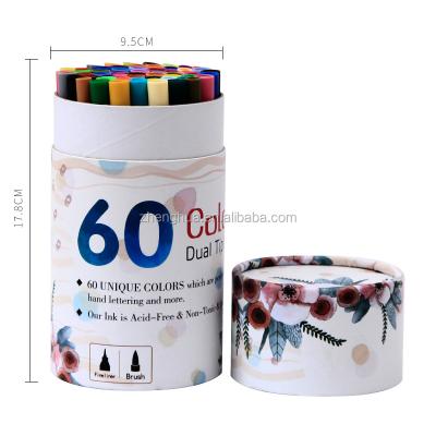 China Amazon Product 60 Hot Colors Dual Tip Water Color Brush Pen Set Paint Marker for sale