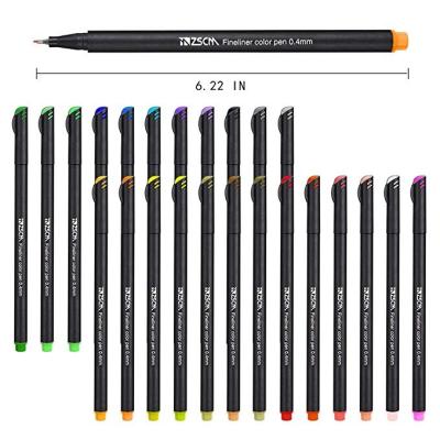 China Drawing/painting/coloring 24 color fineliner pens 0.4mm thin tip marker pens set suitable for bullet journal writing notes memo calendar for sale