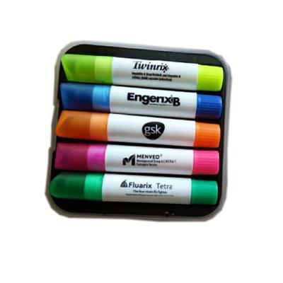 China office & Newest School Markers Wax Colored Highlighter Bar 5 in 1 Mini Box for sale