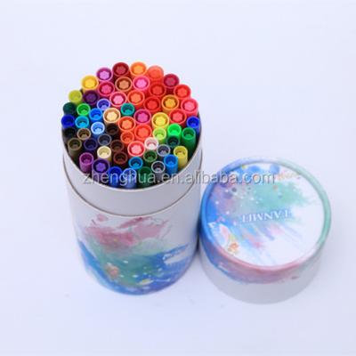 China Promotion 60 Single Color Double Tip Brush Pens With Fineliner Tip Art Marker 60 Color Pen With Tube Paper Package for sale