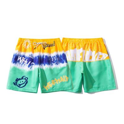 China Anti-wrinkle summer beach custom shorts mens brand hip hop gradient print cartoon loose plus size basketball track casual pants for sale