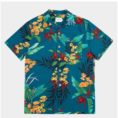 China Wholesale Custom Factory Print Couple Beach Flower Shirt Summer Anti-Pilling Hawaiian Short Sleeve Shirt Men's Beach Flower Shirt for sale