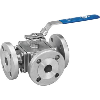 China 2-Piece High Quality General Flanged Three Way Ball Valve (1/2