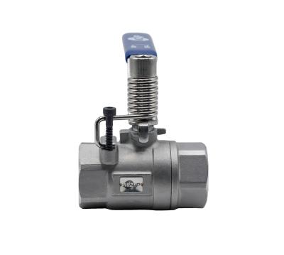 China SS316 Normal Close Spring Return Lever Handle Normal Closed Ball Valve for sale