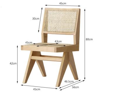 China Cooling Modern Dining Chair Nature Rattan Wood Backrest Restaurant Dining Chair Solid Wood for sale