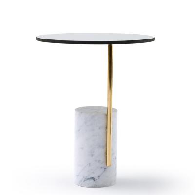 China Easy Clean Design Luxury Marble Base Small Round End Table Side Table For Living Room Furniture for sale