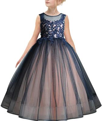 China Birthday Party Formal Prom Wedding Pageant Lace Bridesmaid Tulle Puffy Ball Gown Lace Bridesmaid Puffy Ball Gown for sale