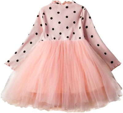 China Dry Cleaning Toddler Girl Polka Dot Long Sleeve Multilayer Ruffled Tutu Dressy Gowns for sale