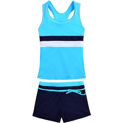 China Summer Breathable Swimsuit Little Girls Tankini Two Piece Swimwear With Boyshort for sale