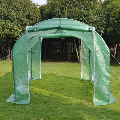 China Easily Assembled PE Mesh Cover 2 Tier Greenhouse Elevate House Steel Wire Plant House Agriculture Tent Greenhouse for sale