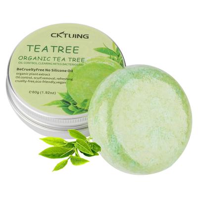 China Tea Tree Hair Oil Control Dandruff Remover Plant Extract Replenishing Shampoo Bar for sale