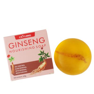 China Organic Ginseng Extract Skin Care Soap Mite Base Cleansing Removal Moisturizing Nourishing Soap for sale