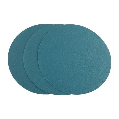 China High Efficiency 5 Inch Hook and Loop Zirconia Blue Oxide Film Sandpaper Sandpaper Discs with Film Backing for sale